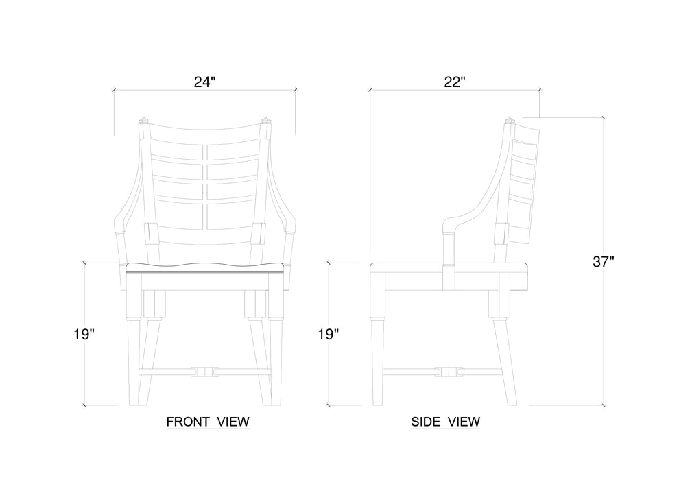 Bramble - Lutyens Dining Chair W/ Arm -Set of 2- BR-76796 - GreatFurnitureDeal