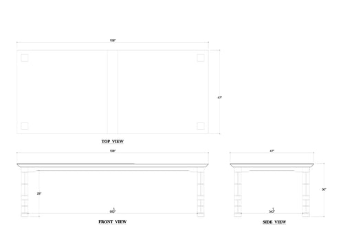 Bramble - Farringdon Rectangular Dining Table 108'' - BR-76798 - GreatFurnitureDeal