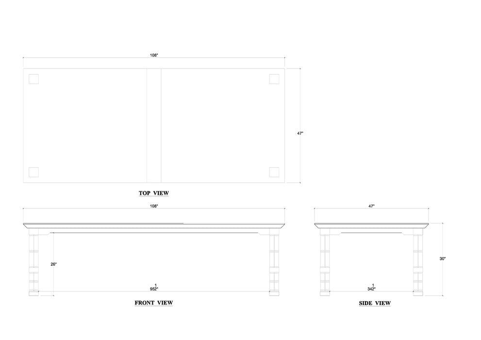 Bramble - Farringdon Rectangular Dining Table 108'' - BR-76798 - GreatFurnitureDeal