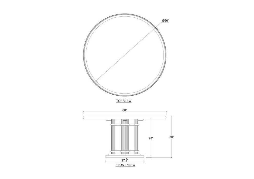 Bramble - Hobsons Round Dining Table 60'' - BR-76804