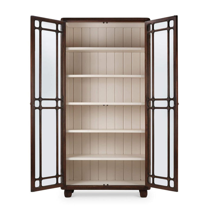 Bramble - Toulouse Glass Display Cabinet in Matt Teak Brown w/ Putty Interior - 76805MTB-PUT--NDT