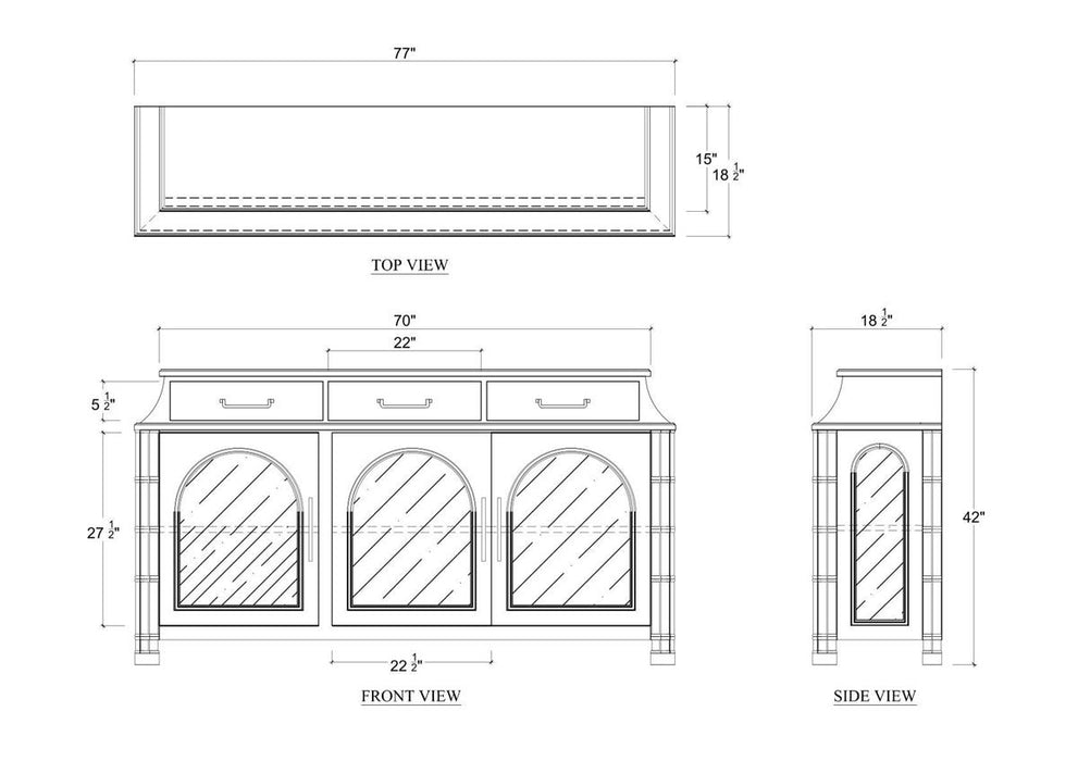 Bramble - Farringdon 3 Door Orangery Cabinet - BR-76814
