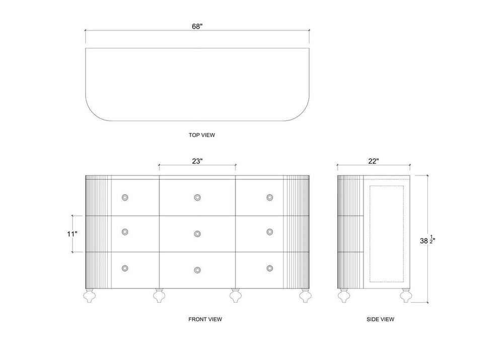 Bramble - Fenchurch Solid Wood 9 Drawer Dresser - BR-76822