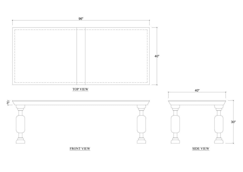 Bramble - Chatsworth Dining Table 96'''- BR-76826
