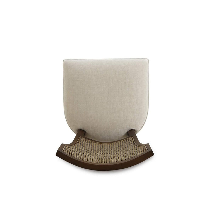 Bramble - Aldgate Dining Chair in Matt Teak Brown w/ Thames Natural Performance Fabric w/ Rattan Glaze Back - 76829MTBSF247RGZE--- Set of 2