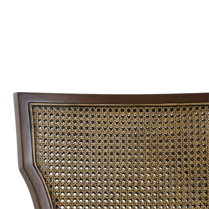 Bramble - Aldgate Dining Chair in Matt Teak Brown w/ Thames Natural Performance Fabric w/ Rattan Glaze Back - 76829MTBSF247RGZE--- Set of 2