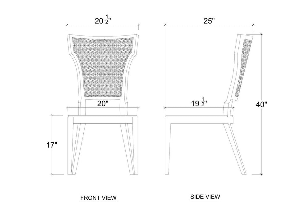 Bramble - Aldgate Dining Chair in Matt Teak Brown w/ Thames Natural Performance Fabric w/ Rattan Glaze Back - 76829MTBSF247RGZE--- Set of 2
