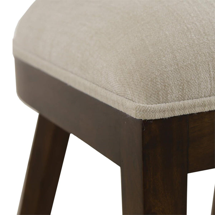 Bramble - Aldgate Dining Chair in Matt Teak Brown w/ Thames Natural Performance Fabric w/ Rattan Glaze Back - 76829MTBSF247RGZE--- Set of 2