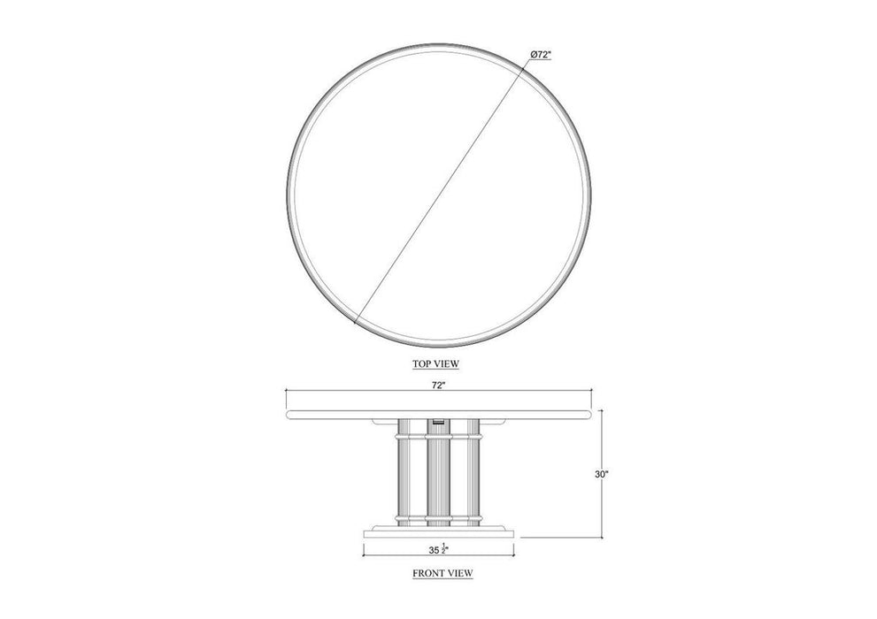 Bramble - Hobsons Round Dining Table 72'' - BR-76836