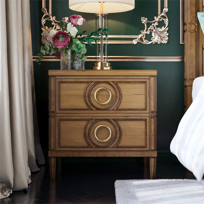 Bramble - Chalfont 2 Drawer Bedside Table in Antique French Oak - 76850AFD-----