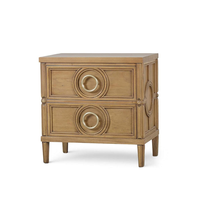Bramble - Chalfont 2 Drawer Bedside Table in Antique French Oak - 76850AFD-----