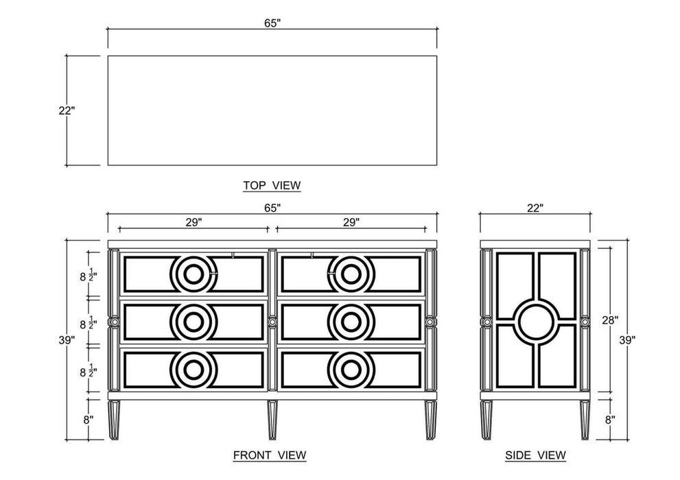 Bramble - Chalfont 6 Drawer Dresser in Antique French Oak - 76851AFD-----