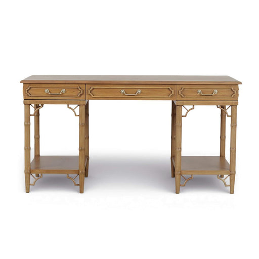 Bramble - Chelsea Pedestal Desk in Antique French Oak - 76857AFD----- - GreatFurnitureDeal