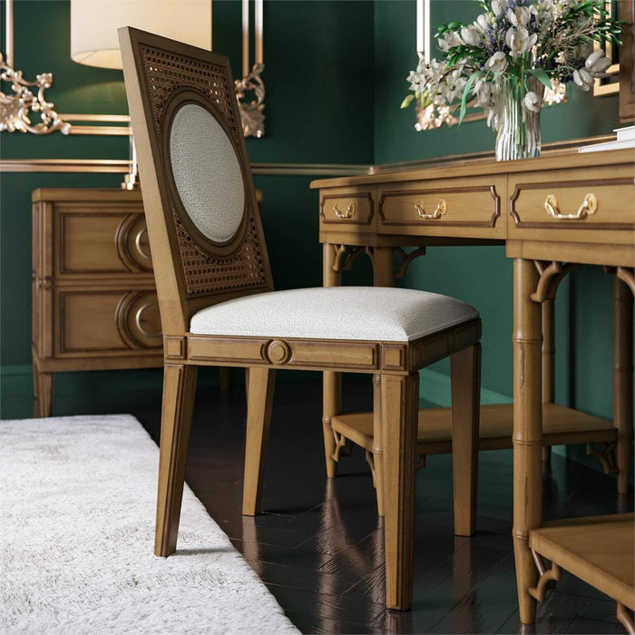 Bramble - Chelsea Pedestal Desk in Antique French Oak - 76857AFD----- - GreatFurnitureDeal