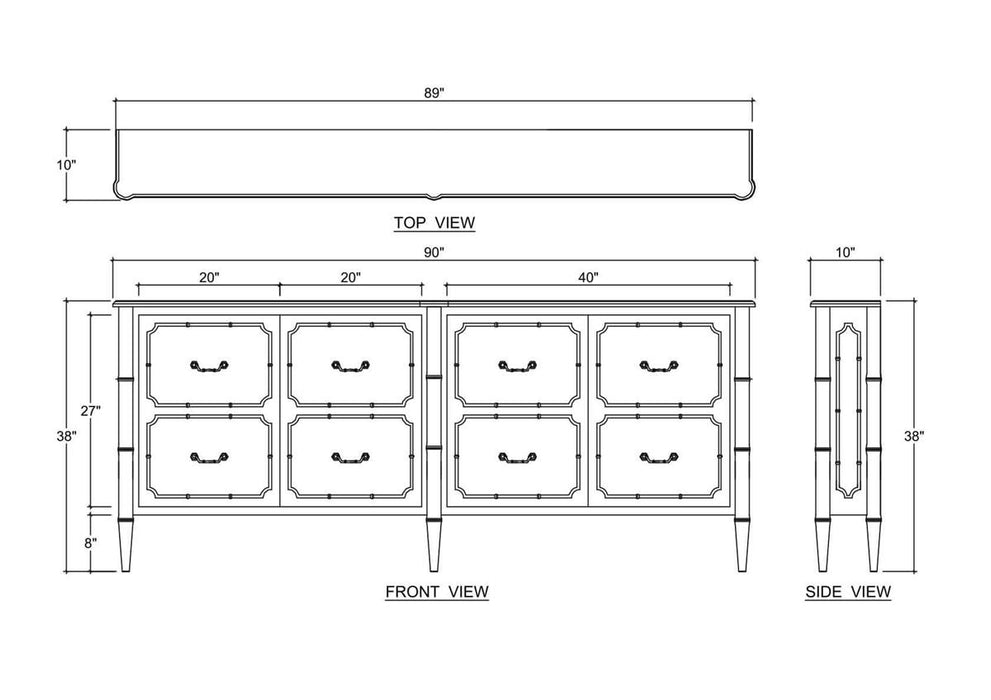 Bramble - Chelsea Long Narrow 4 Door Sideboard - BR-76861
