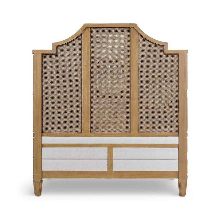Bramble - Chalfont Rattan Queen Bed in Antique French Oak w/ Rattan Glaze - 76864AFD-RGZE---