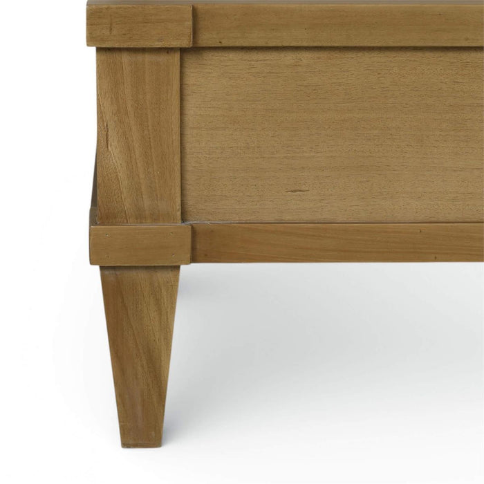 Bramble - Bow King Bed Upholstery in Antique French Oak w/ Thames Natural Performance Fabric - 76869AFDSF247----