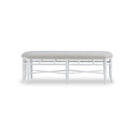 Bramble - Grosvenor Bench in Architectural White w/ Thames Natural Performance Fabric - 76871HRWSF247---LDT - GreatFurnitureDeal