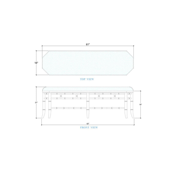 Bramble - Grosvenor Bench in Architectural White w/ Thames Natural Performance Fabric - 76871HRWSF247---LDT