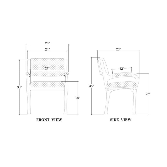 Bramble - Melrose Padded Arm Dining Chair - BR-76874 - GreatFurnitureDeal