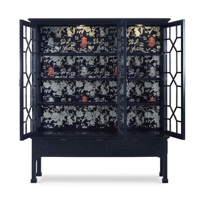 Bramble - Grosvenor 3 Door 3 Drawer Display Cabinet w/ LED - BR-76881 - GreatFurnitureDeal