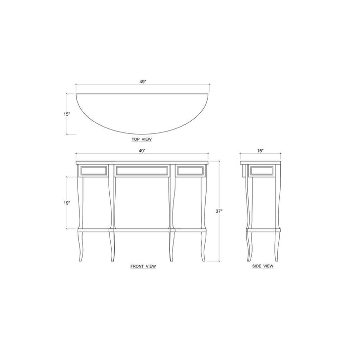 Bramble - Mitford Demi Lune Console Table - BR-76893 - GreatFurnitureDeal