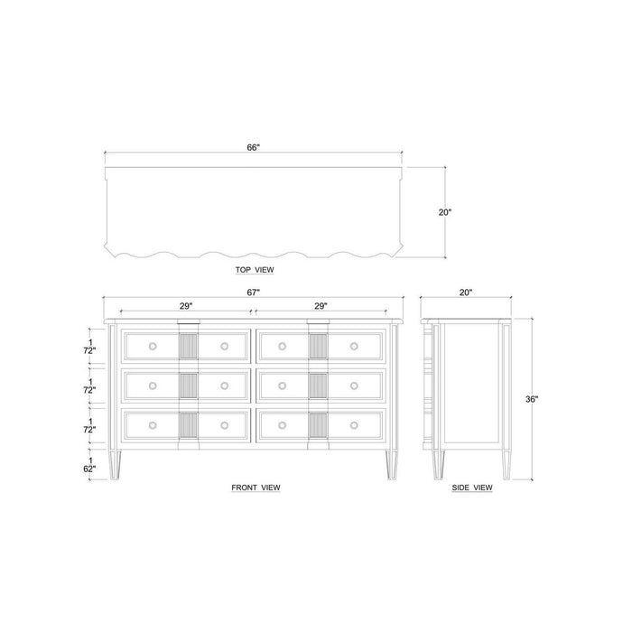 Bramble - Connaught 6 Drawer Dresser - BR-76901 - GreatFurnitureDeal