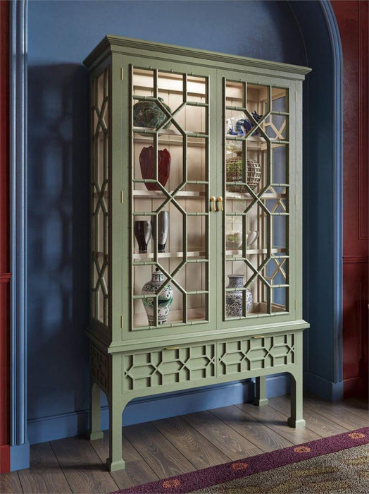 Bramble - Grosvenor 2 Door 3 Drawer Display Cabinet w/ LED in Willow Shiny w/ True White Interior - 76905WLS-TRW--NDT - GreatFurnitureDeal