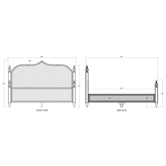 Bramble - Brighton Wooden Back King Bed (* comes w/ 2 poster options) - BR-76920