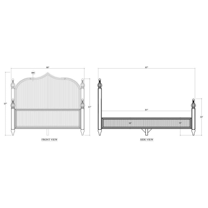 Bramble - Brighton Wooden Back Queen Bed (* comes w/ 2 poster options) - BR-76921