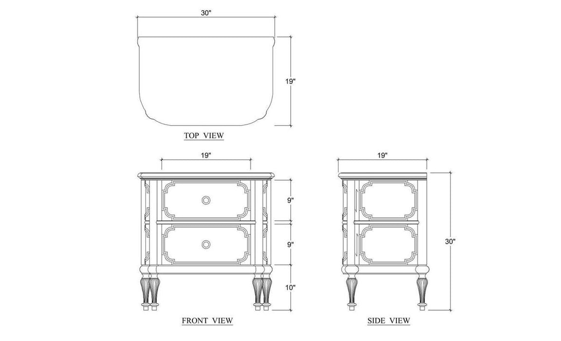 Bramble - Piccadilly 2 Drawer Nightstand - BR-76925 - GreatFurnitureDeal