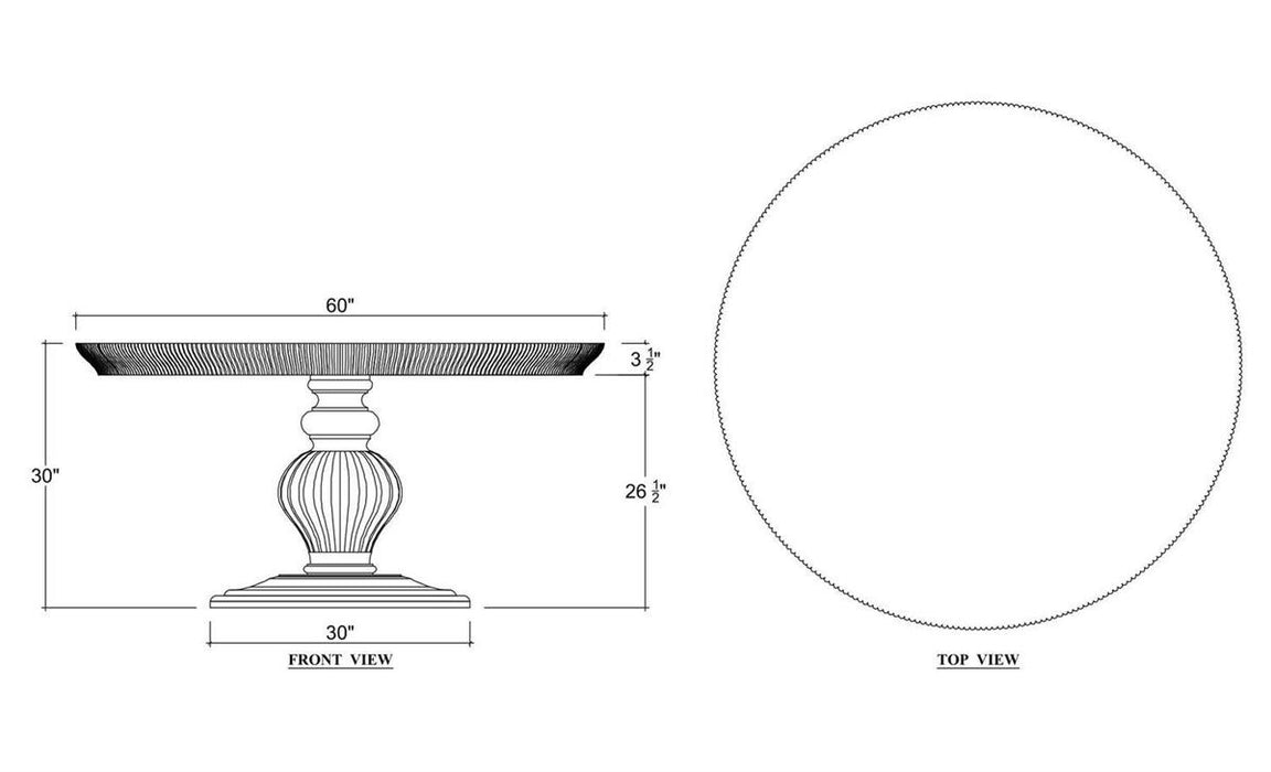 Bramble - Piccadilly Round Dining Table 60'' - BR-76929
