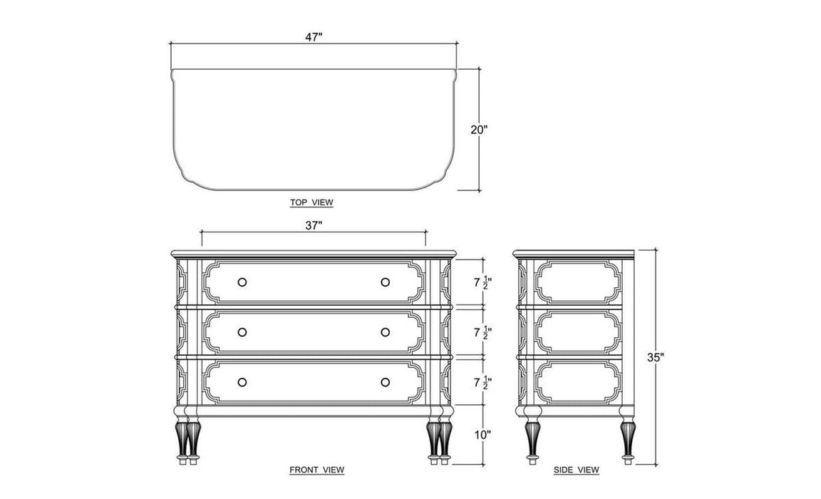Bramble - Piccadilly 3 Drawer Dresser - BR-76930