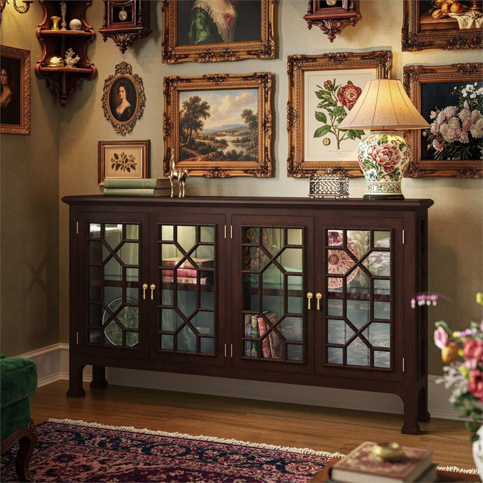 Bramble - Grosvenor Narrow Display Sideboard w/ LED Lights - BR-76933