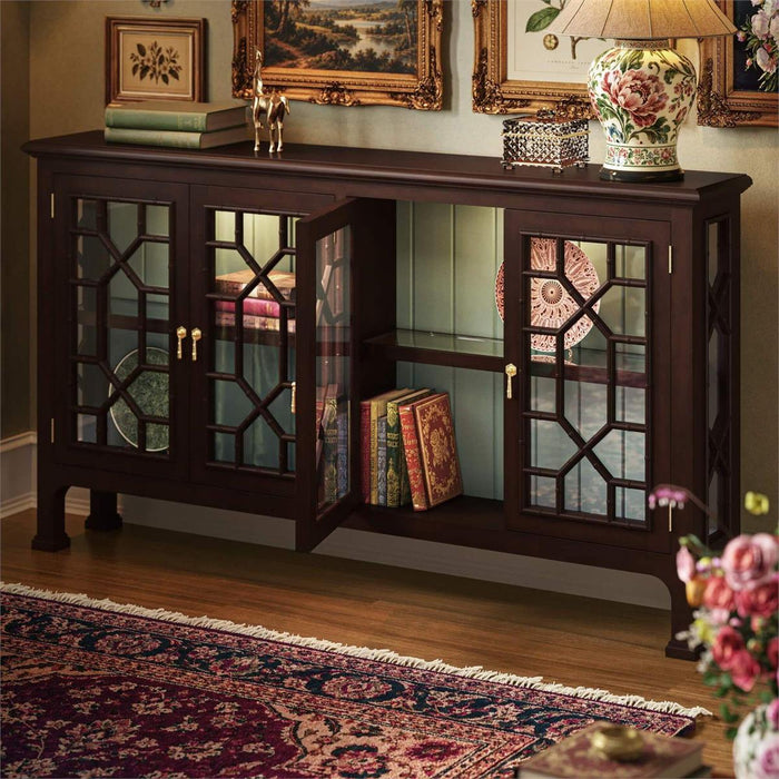 Bramble - Grosvenor Narrow Display Sideboard w/ LED Lights - BR-76933