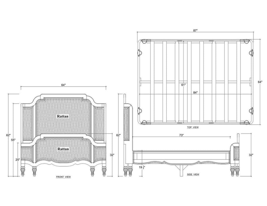 Bramble - Piccadilly Rattan Queen Bed - BR-76942