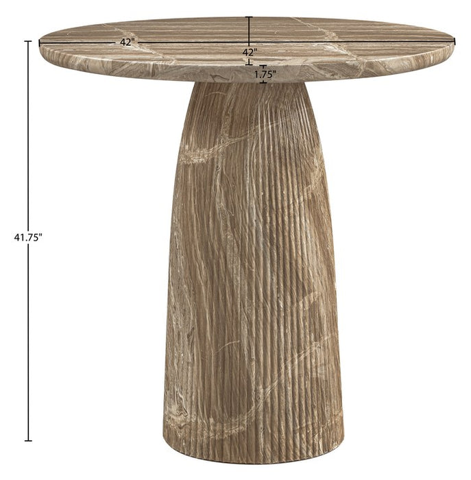 Meridian Furniture - Venosa 42" Beige Concrete Indoor/Outdoor Bar Table - 769Beige-T42 - GreatFurnitureDeal