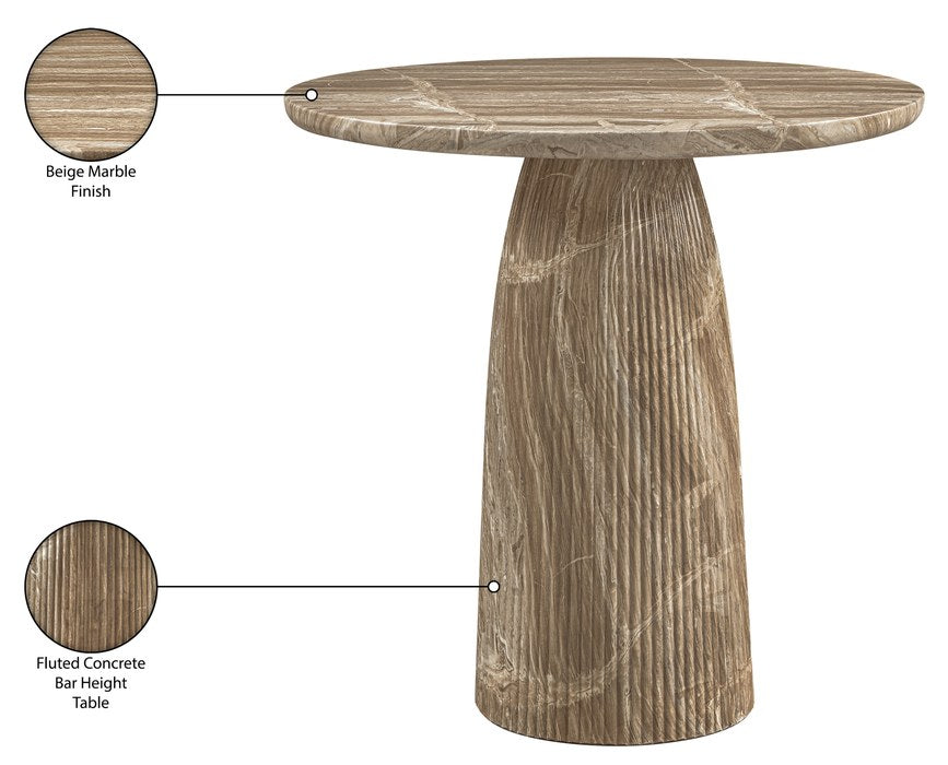 Meridian Furniture - Venosa 42" Beige Concrete Indoor/Outdoor Bar Table - 769Beige-T42 - GreatFurnitureDeal