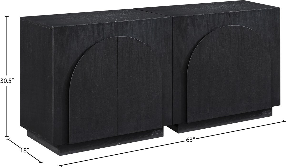 Meridian Furniture - Navona Black Oak Veneer Sideboard / Buffet - 77001Black-T-2PC - GreatFurnitureDeal
