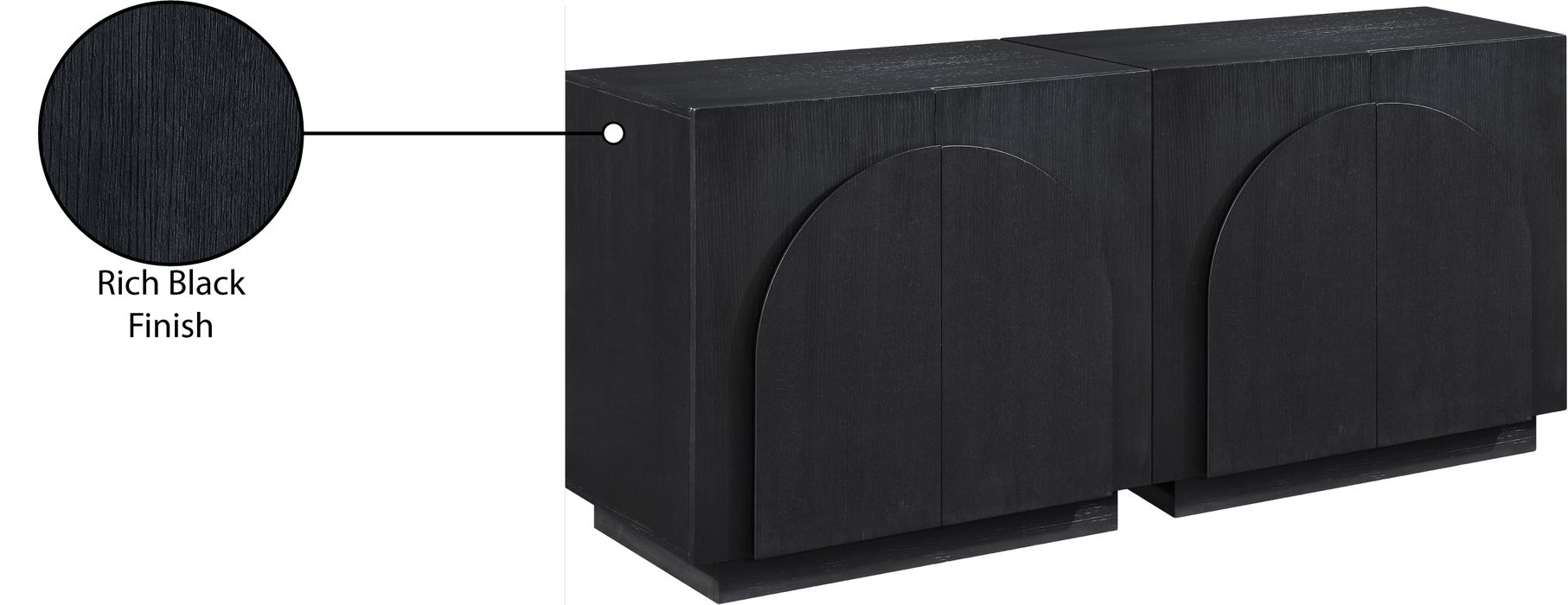 Meridian Furniture - Navona Black Oak Veneer Sideboard / Buffet - 77001Black-T-2PC - GreatFurnitureDeal