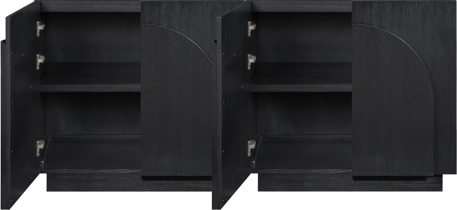 Meridian Furniture - Navona Black Oak Veneer Sideboard / Buffet - 77001Black-T-2PC - GreatFurnitureDeal