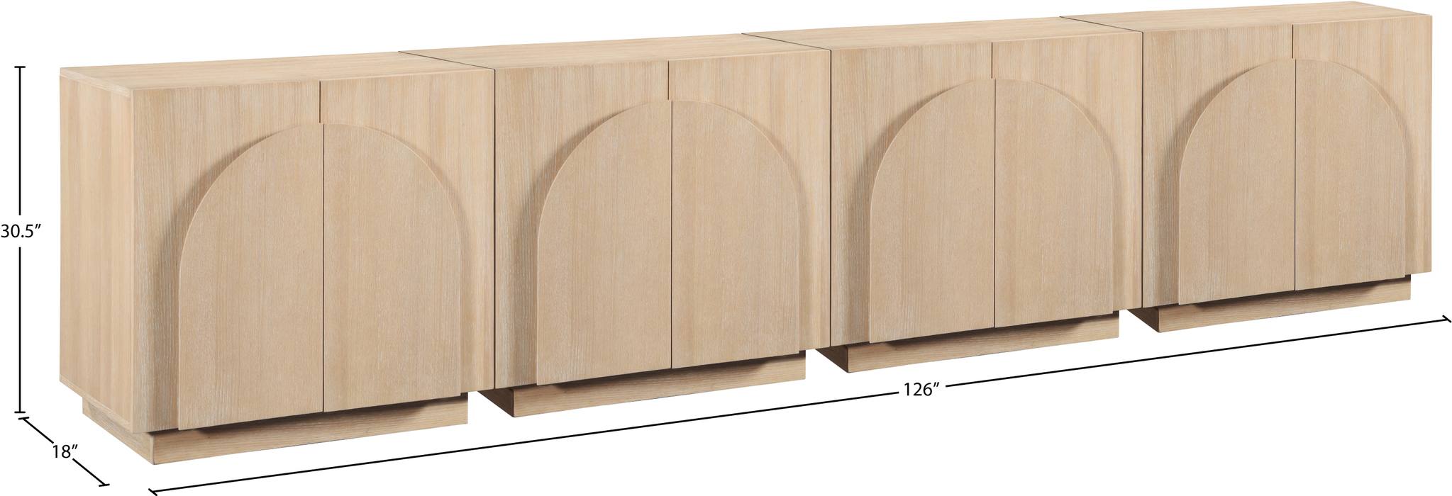 Meridian Furniture - Navona Natural Oak Veneer Sideboard / Buffet - 77001Natural-T-4PC - GreatFurnitureDeal