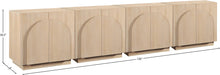 Meridian Furniture - Navona Natural Oak Veneer Sideboard / Buffet - 77001Natural-T-4PC - GreatFurnitureDeal