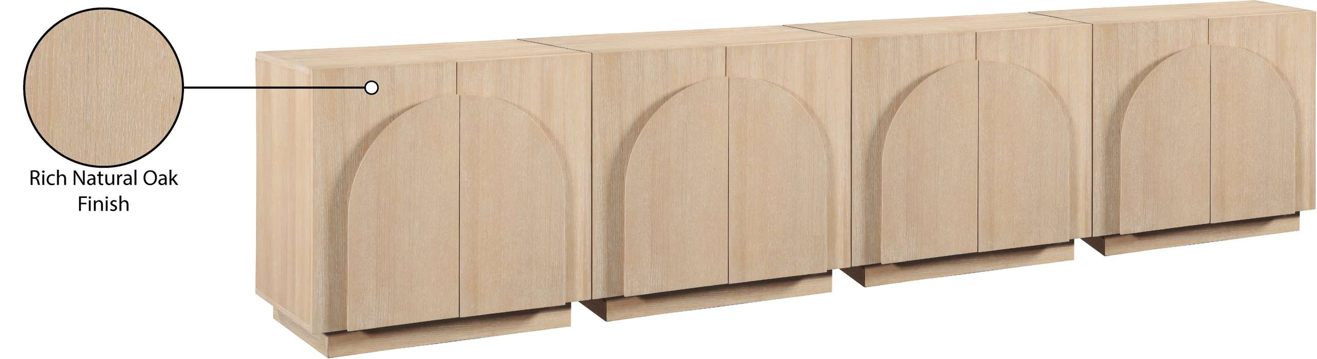 Meridian Furniture - Navona Natural Oak Veneer Sideboard / Buffet - 77001Natural-T-4PC - GreatFurnitureDeal
