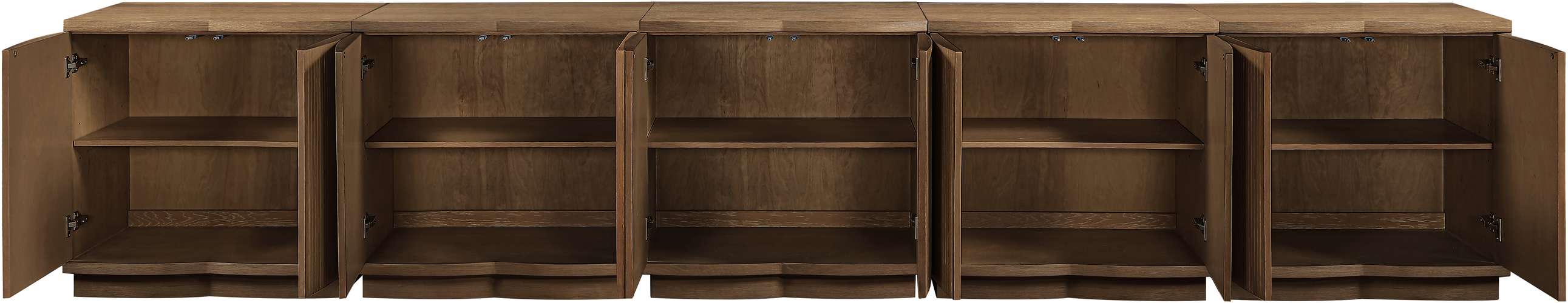 Meridian Furniture - Aveline Brown Oak Veneer 5pc. Sideboard/Buffet - 77006Brown-T-5PC - GreatFurnitureDeal