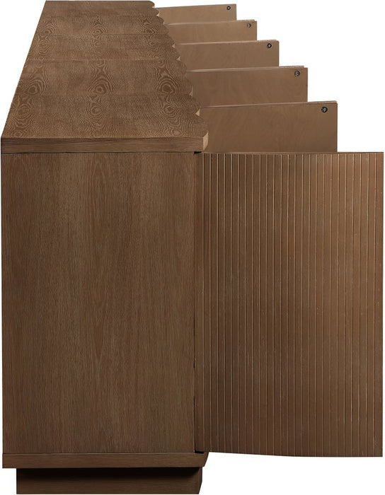 Meridian Furniture - Aveline Brown Oak Veneer 5pc. Sideboard/Buffet - 77006Brown-T-5PC - GreatFurnitureDeal
