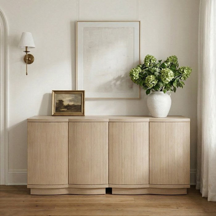 Meridian Furniture - Aveline Natural Oak Veneer 2pc. Sideboard/Buffet - 77006Natural-T-2PC - GreatFurnitureDeal
