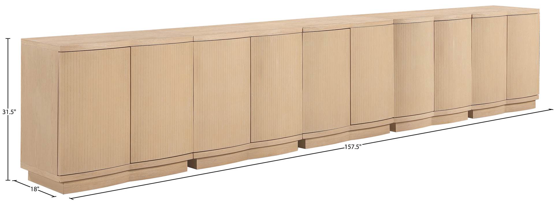 Meridian Furniture - Aveline Natural Oak Veneer 5pc. Sideboard/Buffet - 77006Natural-T-5PC - GreatFurnitureDeal