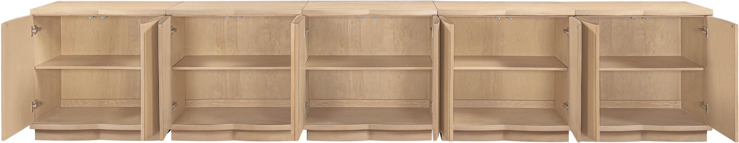 Meridian Furniture - Aveline Natural Oak Veneer 5pc. Sideboard/Buffet - 77006Natural-T-5PC - GreatFurnitureDeal