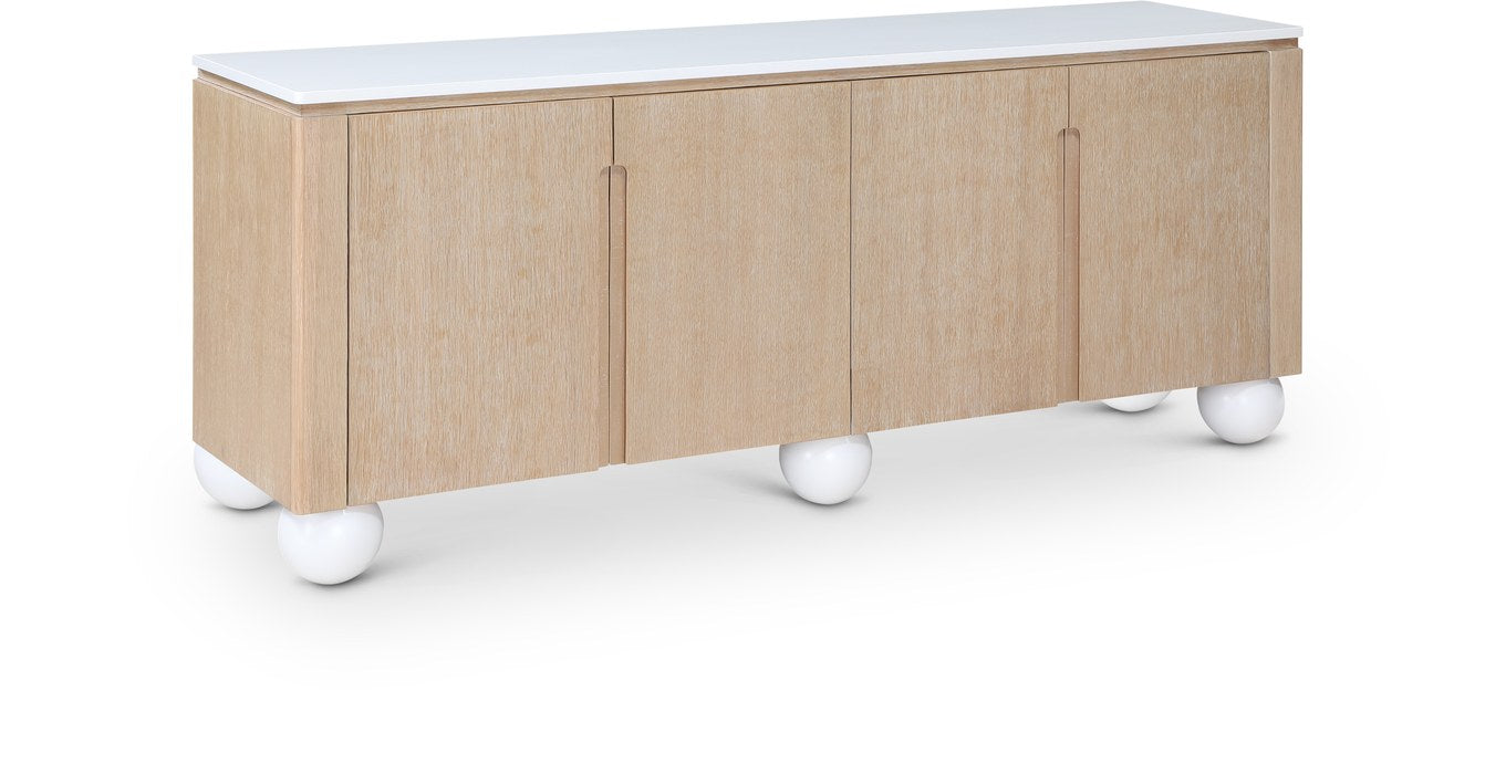Meridian Furniture - Cardiff Natural Laquer And Oak Veneer Sideboard / Buffet - 77022Natural - GreatFurnitureDeal